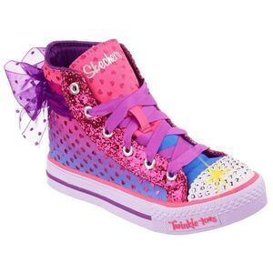 Skechers Twinkle Toes High Top Girl Toddler Sneaker WORN ONCE Light Up Shoes 6